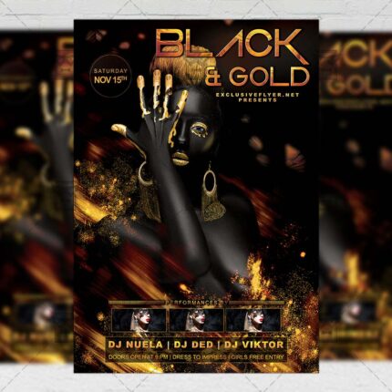 Download Black and Gold Night PSD Flyer Template Now