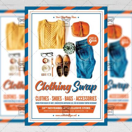 Download Clothing Swap PSD Flyer/Poster Template Now