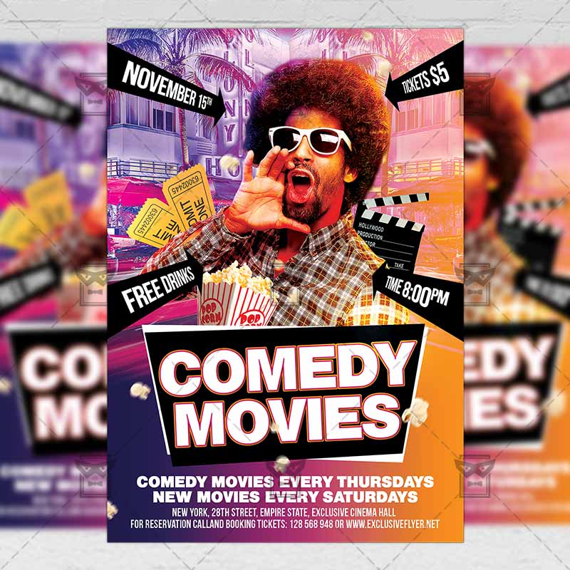 comedy_movies-premium-flyer-template-1.jpg Download Comedy Movies PSD Flyer/Poster Template Now