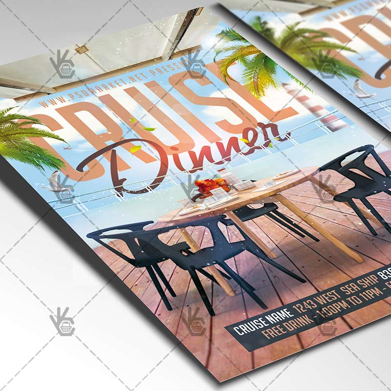 cruise_dinner_flyer_psdmarket_2.jpg Cruise Dinner - Travel Flyer PSD Template - Image 2