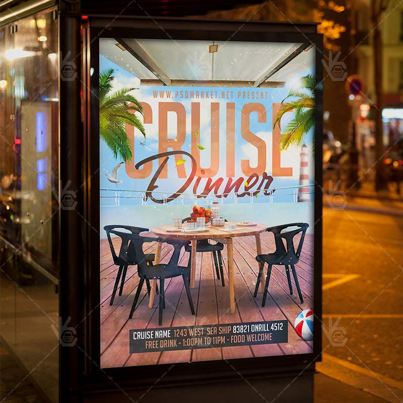 cruise_dinner_flyer_psdmarket_3.jpg Cruise Dinner - Travel Flyer PSD Template - Image 3