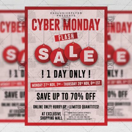 Download Cyber Monday Flash Sale PSD Flyer/Poster Template Now