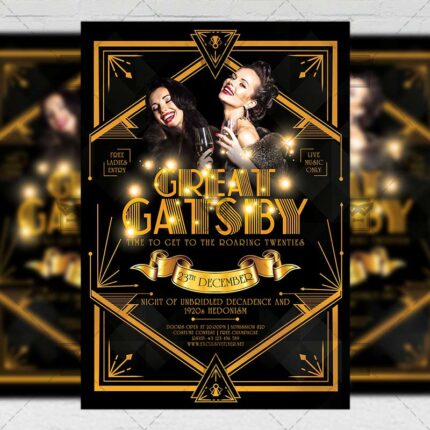 Download Great Gatsby Night PSD Flyer Template Now