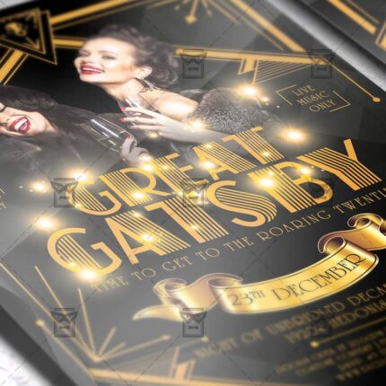 Download Great Gatsby Night PSD Flyer Template Now