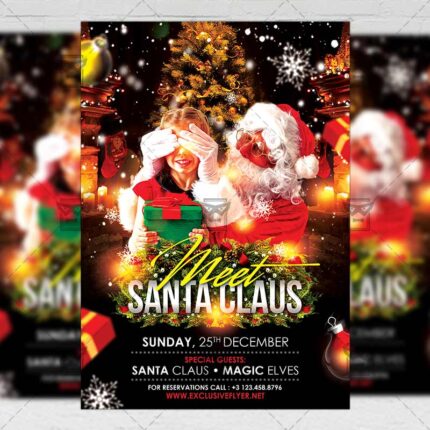 Download Meet Santa PSD Flyer Template Now
