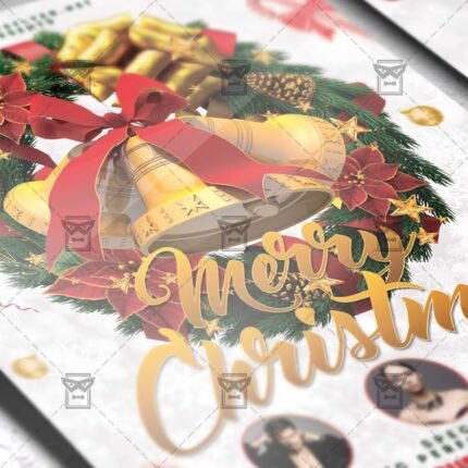 Download Merry Christmas Free Seasonal A5 Flyer PSD Template Now