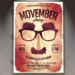 Movember Party Night - Seasonal Flyer PSD Template