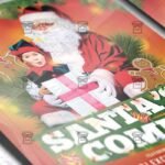 Download Santa's Coming Party PSD Flyer Template Now