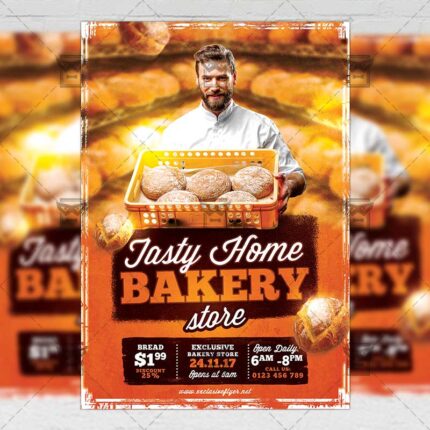 Download Tasty Home Bakery PSD Flyer/Poster Template Now