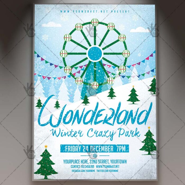 Winter Wonderland - Seasonal Flyer PSD Template - Image 1
