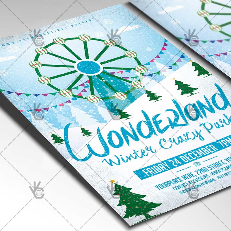 winter_wonderland_flyer_psdmarket_2.jpg Winter Wonderland - Seasonal Flyer PSD Template - Image 2