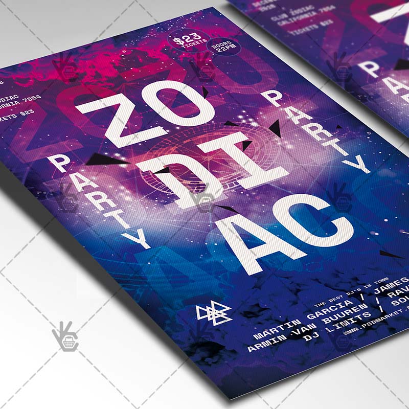 zodiac_party_flyer_psdmarket_2.jpg Zodiac Party - Club Flyer PSD Template - Image 2