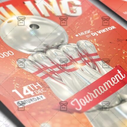 Download Bowling Tournament PSD Flyer Template Now