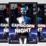 Download Capricorn Zodiac Night PSD Flyer Template Now