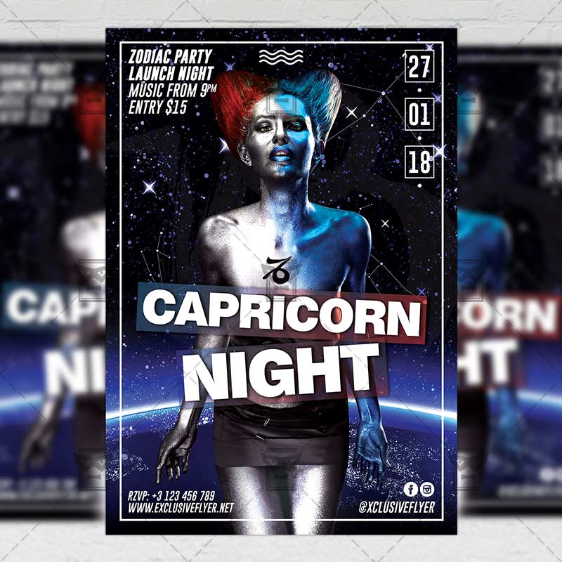 capricorn_zodiac_night-premium-flyer-template-1.jpg Download Capricorn Zodiac Night PSD Flyer Template Now