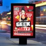 Download Geek Party PSD Flyer Template Now