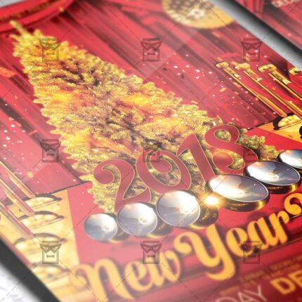 Download Gold New Year Night PSD Flyer Template Now
