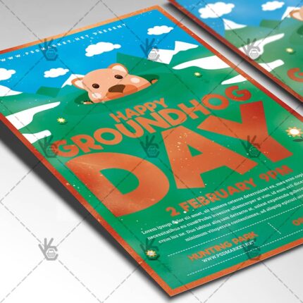Download Happy Groundhog Day - Seasonal Flyer PSD Template-2