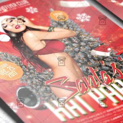 Download Santa's Hat Party PSD Flyer Template Now