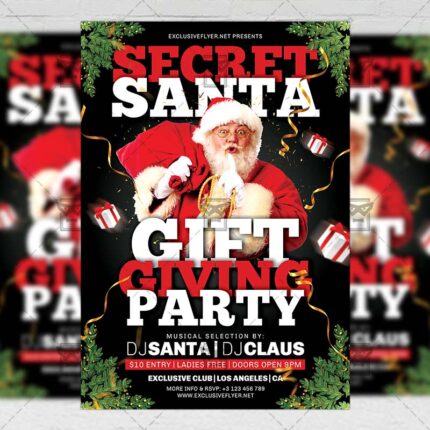 Download Secret Santa Party PSD Flyer Template Now