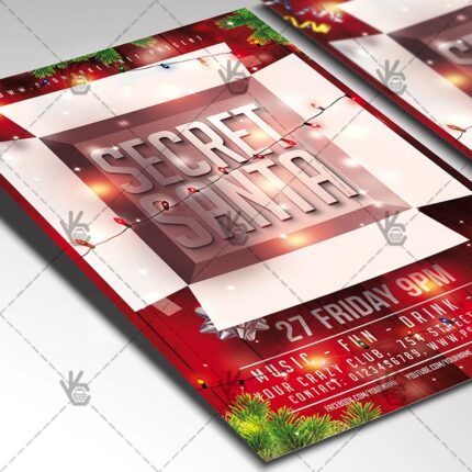 Download Secret Santa Party - Christmas Flyer PSD Template-2