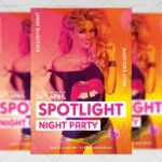 Download Spotlight Night Party PSD Flyer Template Now