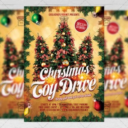 Download Toy Drive Free Seasonal A5 Flyer PSD Template Now