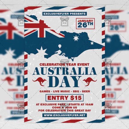 Download Australia Day Celebration Party PSD Flyer Template Now
