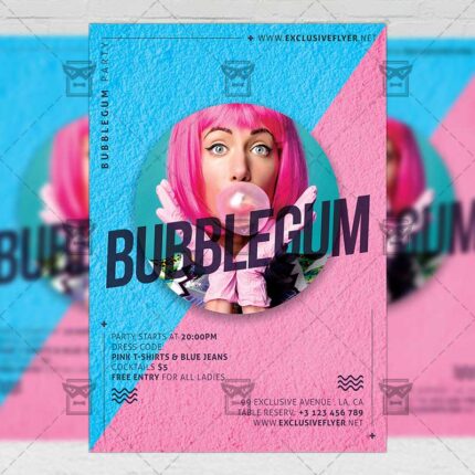 Download Bubblegum Party PSD Flyer Template Now
