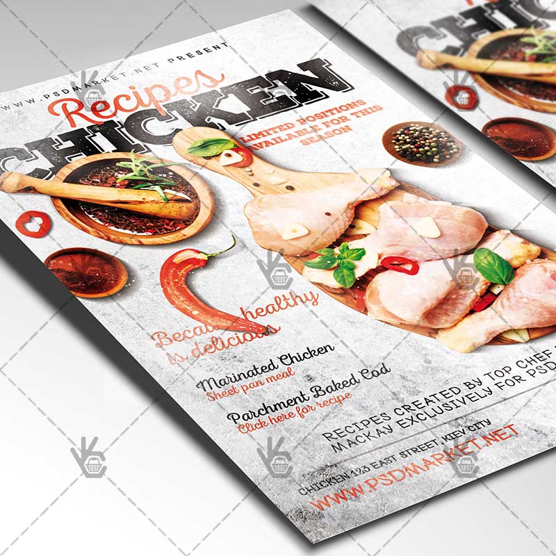 chicken-recipes_flyer_psd_psdmarket_2.jpg Download Chicken Recipes - Food Flyer PSD Template-2