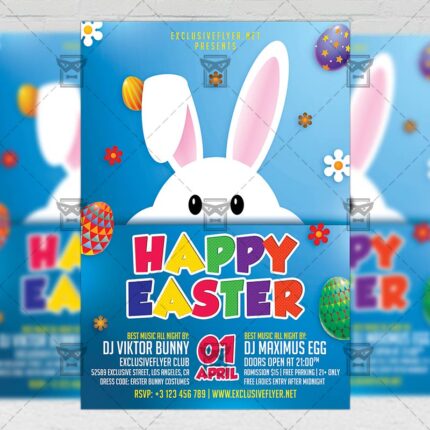 Download Happy Easter Celebration 2018 PSD Flyer Template Now