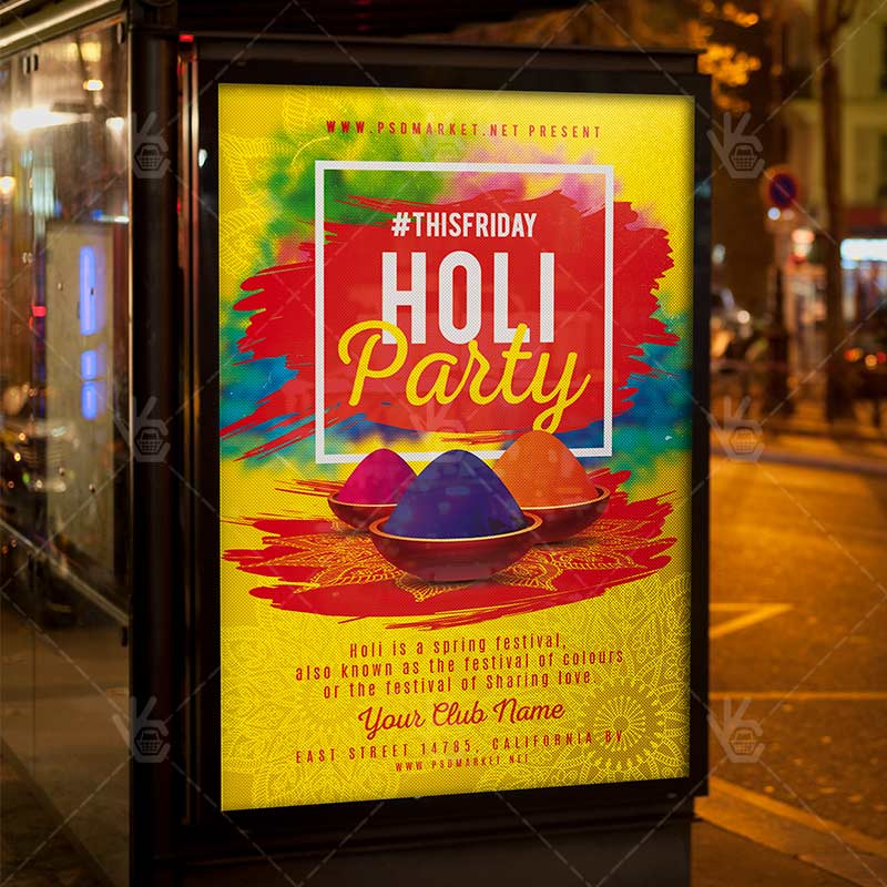 holi_party_flyer_psd_psdmarket_3.jpg Download Holi Party - Club Flyer PSD Template-3