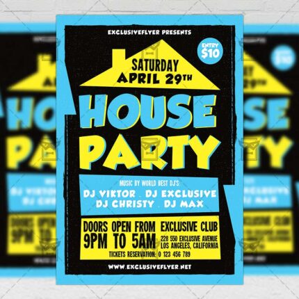 Download House Party PSD Flyer Template Now