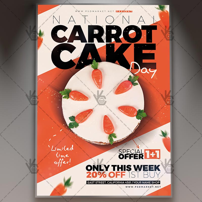 national_carrot_cake_day_flyer_psd_psdmarket_1.jpg Download National Carrot Cake Day - American Flyer PSD Template