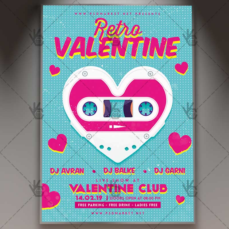 retro_valentine_flyer_psd_psdmarket_1.jpg Download Retro Valentine - Club Flyer PSD Template