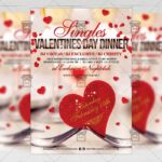 Download Singles Valentines Day Dinner PSD Flyer Template Now