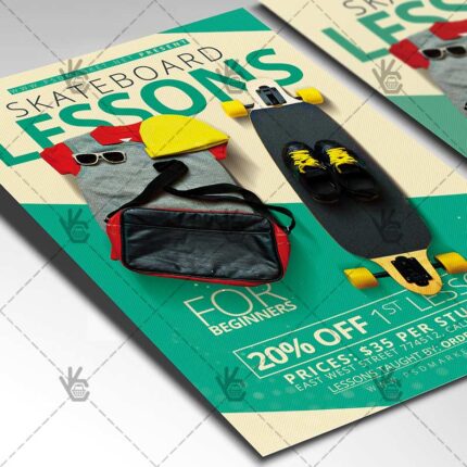Download Skateboard Lessons - Sport Flyer PSD Template-2