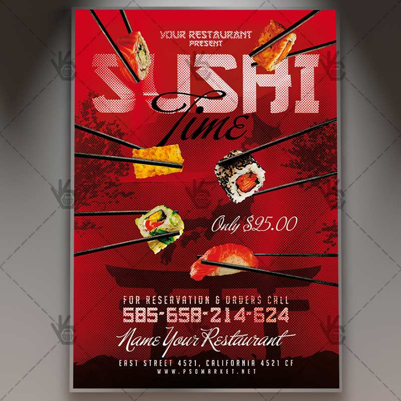 sushi_restaurant_flyer_psd_psdmarket_1.jpg Download Sushi Restaurant - Business Flyer PSD Template