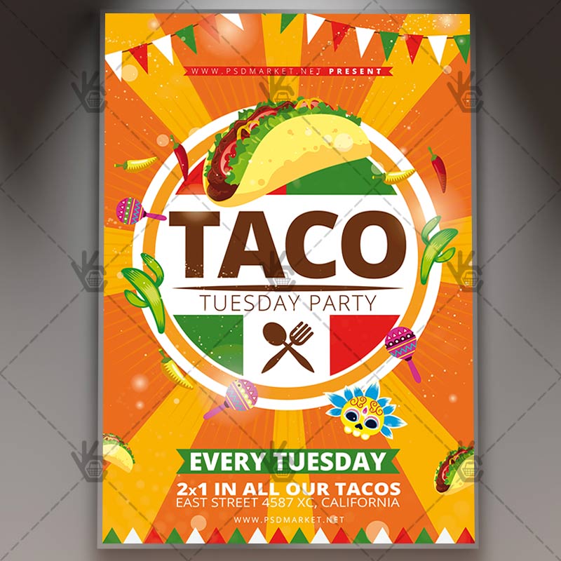 taco_tuesday_flyer_psd_psdmarket_1.jpg Download Taco Tuesday - Mexican Flyer PSD Template