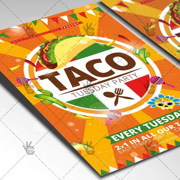 Taco Tuesday - Mexican Flyer PSD Template | PSDmarket