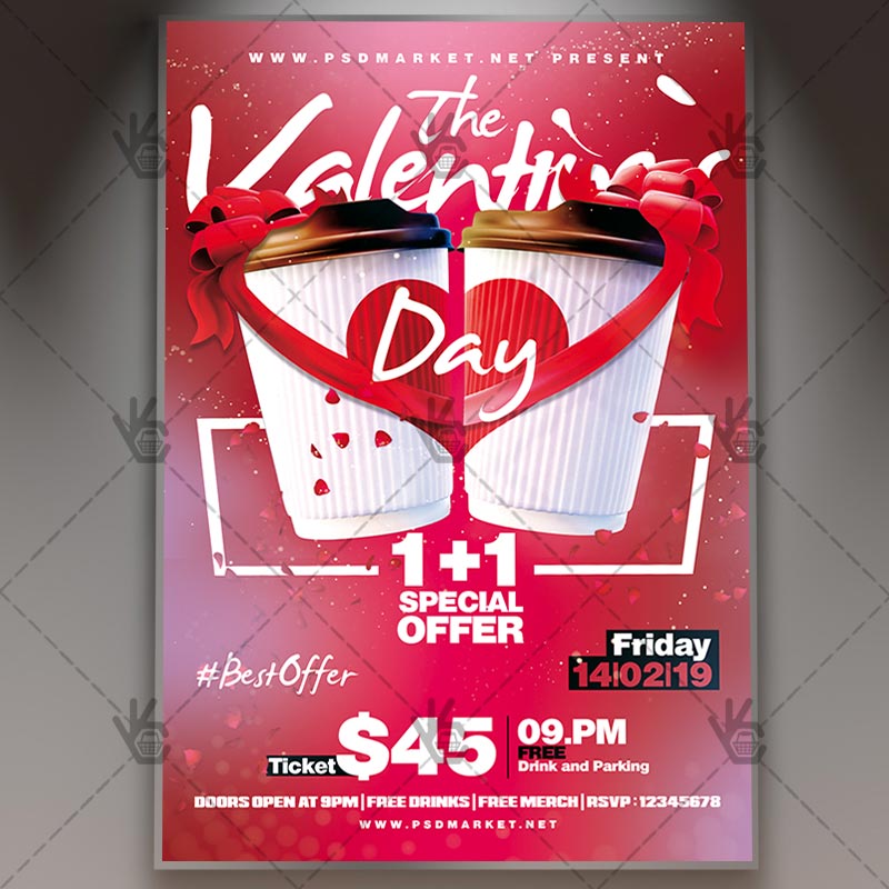 the_valentines_day_party_flyer_psd_psdmarket_1.jpg Download The Valentines Day - Seasonal Flyer PSD Template