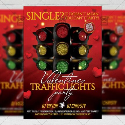 Download Traffic Lights Party PSD Flyer Template Now