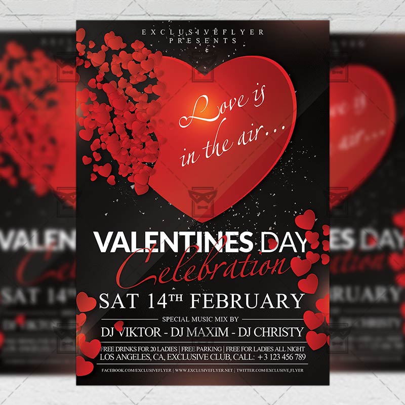 valentines_day_celebration-premium-flyer-template-1.jpg Valentines Day Celebration - Seasonal A5 Flyer Template - Image 1