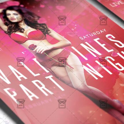 Download Valentines Party Night PSD Flyer Template Now