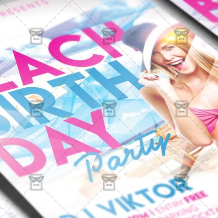 Download Birthday On The Beach PSD Flyer Template Now