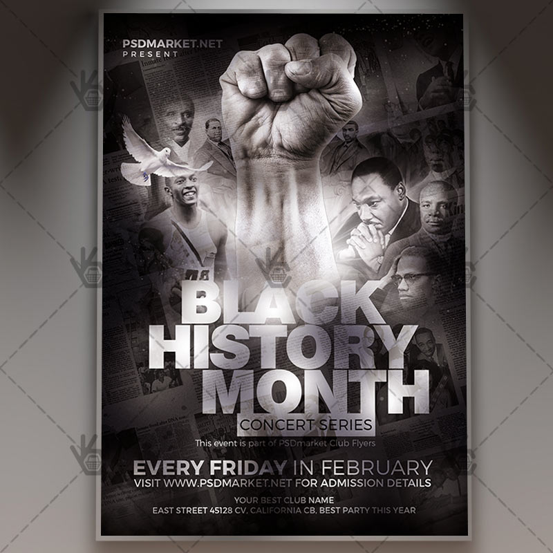 Black History Month Event Club Flyer PSD Template PSDmarket