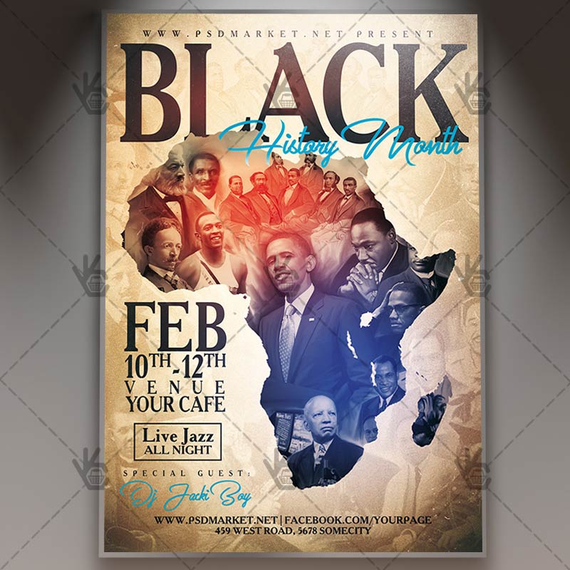 black_history_month_flyer_psd_psdmarket_1.jpg Download Black History Month - Club Flyer PSD Template
