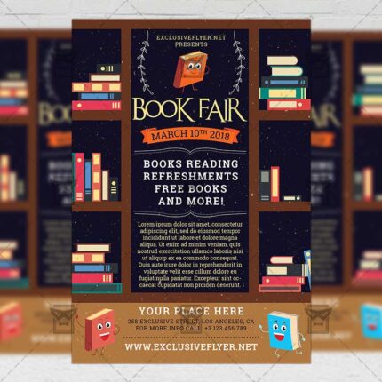 Download Book Fair PSD Flyer Template Now