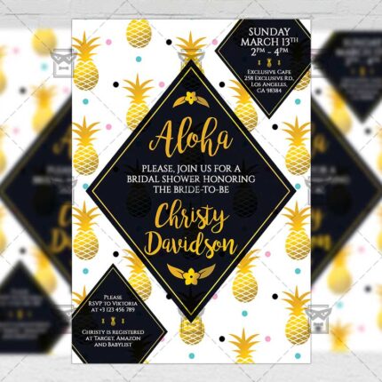 Download Bridal Shower PSD Invitation Card Template Now