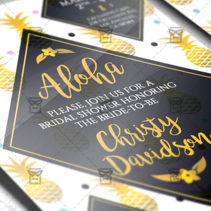 Download Bridal Shower PSD Invitation Card Template Now